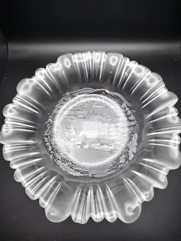 Vintage Mikasa Winter Dreams Frosted Glass Bowl