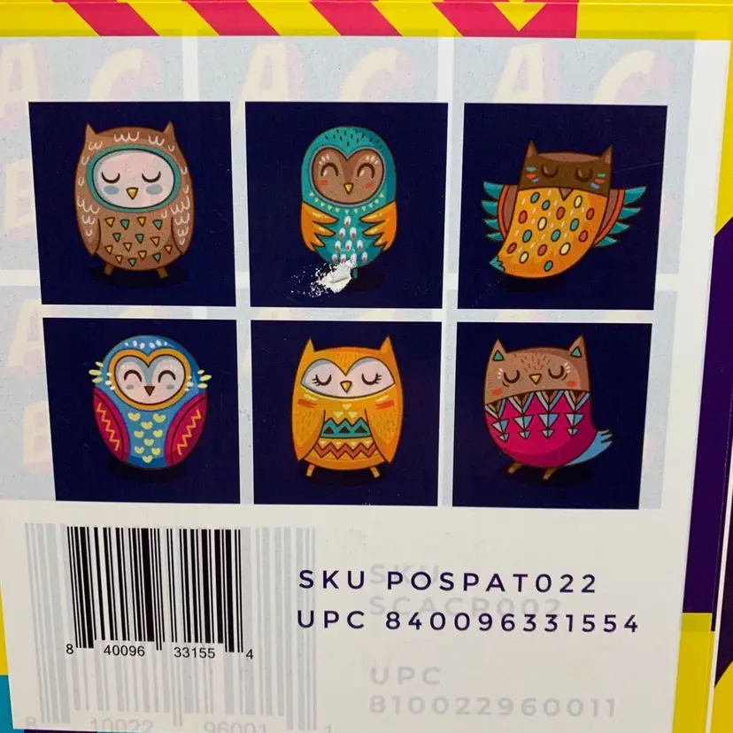 6 Owl Wall Art Posters 11”x11” New Colorful On Thick 350 GSM Paper