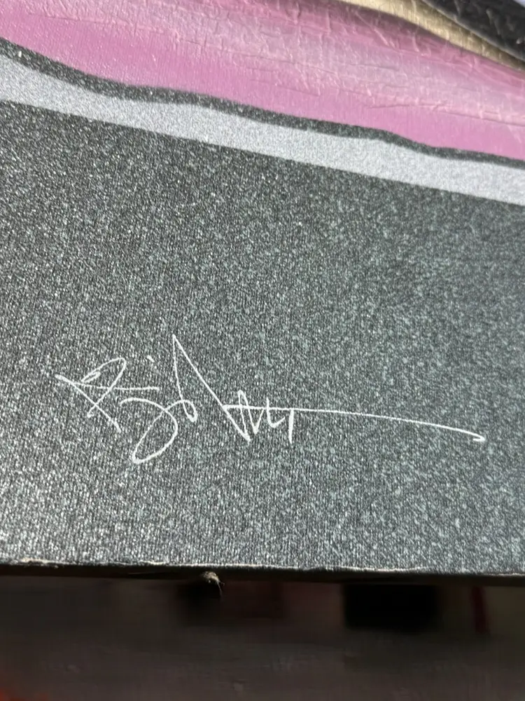 Large Vintage 1980's Signed Kingston Original Mixed Media Futurism Abstract Acrylic Painting on Stretched Canvas