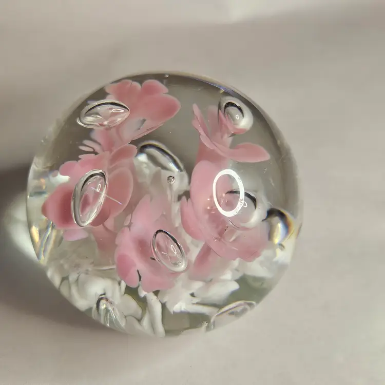 Prestige Pink Flower Paperweight