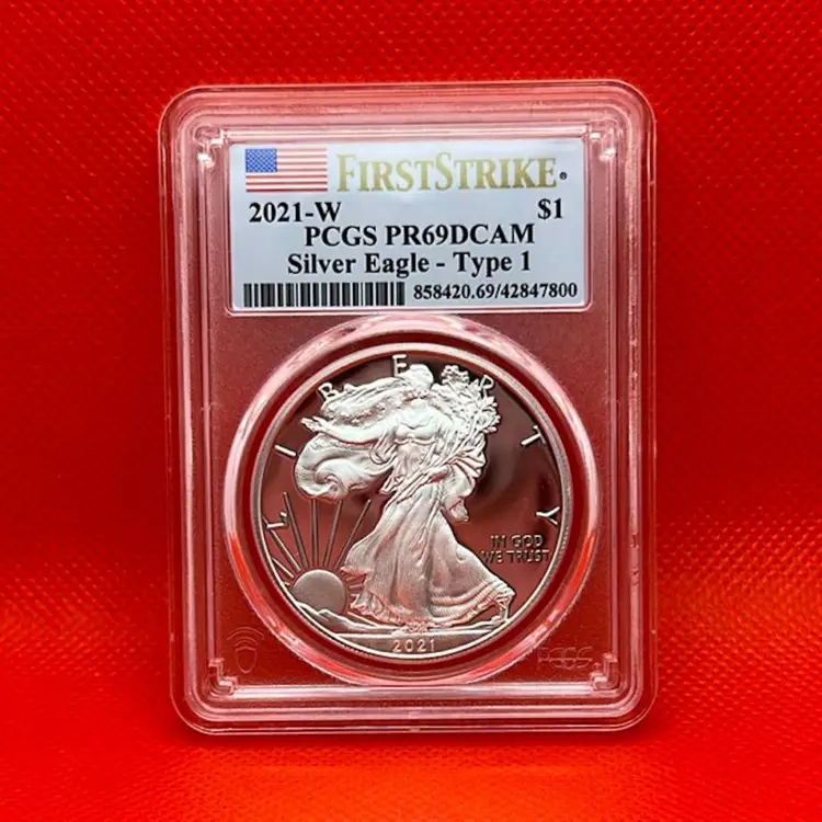 2021-W Silver Eagle Type 1 PCGS PR69DCAM First Strike