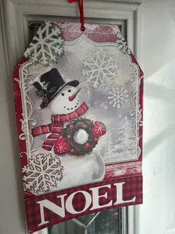 Festive Snowman Noel Sign