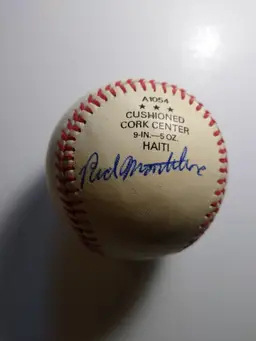 Rich Monteleone Bernie Williams Plus Unknown Player Autographed Baseball Yankees