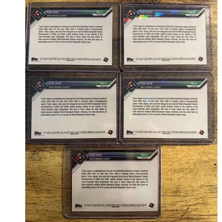 2023 Topps Now 67 - Team Japan Winning WBC Lot x5