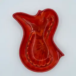 Mid-Century red orange ashtray