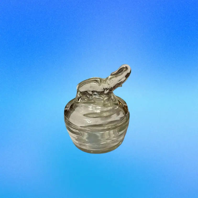 Vintage Jeannette Glass Elephant Powder Jae Or Candy Jar