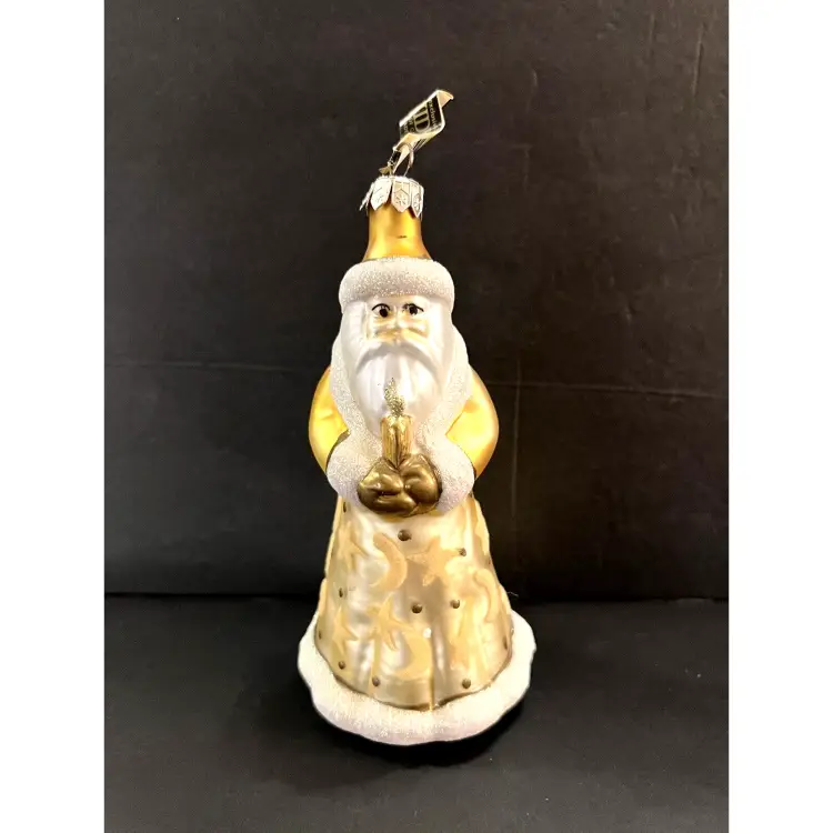 Lot of 2 Vtg Christmas MIDWEST Santa & Snowman Blown Glass Christmas Ornaments