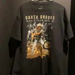 Garth Brooks World Tour Concert T-Shirt X Large XL 2014-2016 Black Short Sleeve