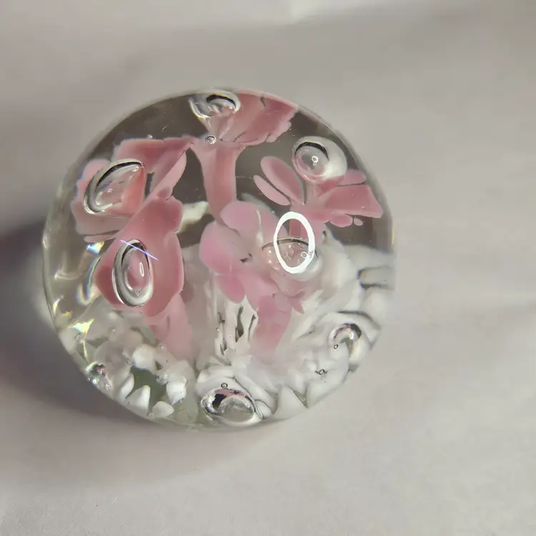 Prestige Pink Flower Paperweight