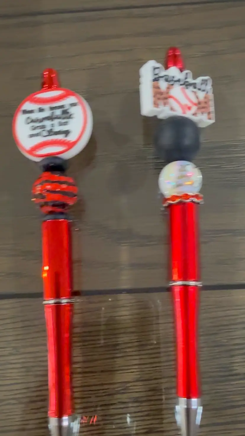 Two Baseball Mom Handmade Pens