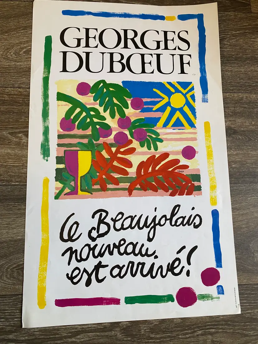 Georges Duboeuf poster - light creases see photos - 13 wide x 22 tall