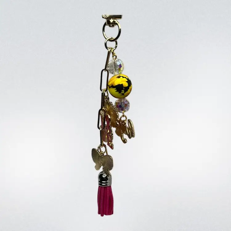 Pink Ribbon Purse/backpack Charm “love”