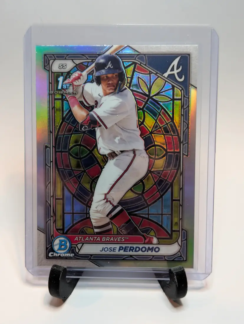 Jose Perdomo 2024 Bowman Chrome Etched in Glass #BCP-220 - (A) - Atlanta Braves