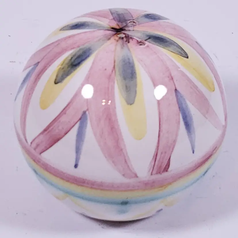 Vintage VIETRI ITALY Colore Hand Painted Pastel Sphere Ball CERAMIC SHAKER