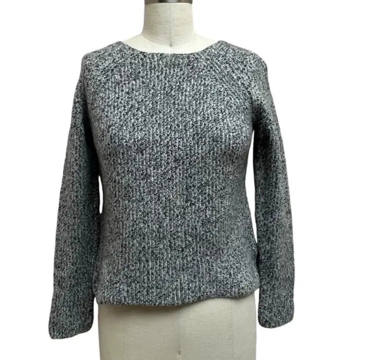 Everlane Donegal Marled 100% Wool Chunky Knit Wide Crew Neck Sweater
