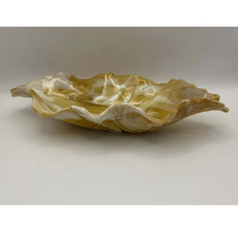 Imperial Glass Caramel Slag Glass Trinket Candy Dish