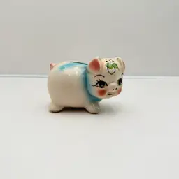 Ceramic Vintage Pink And Blue Piggy Bank