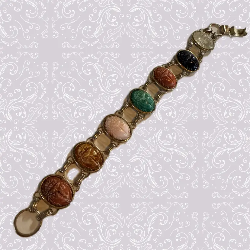 Lg. Double Chain Scarab Bracelet