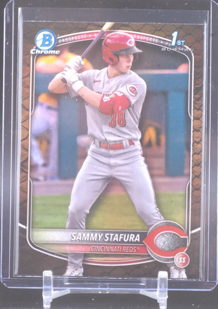 2025 Bowman Chrome Reptilian Refractor, Sammy Stafura, Cincinnati Reds