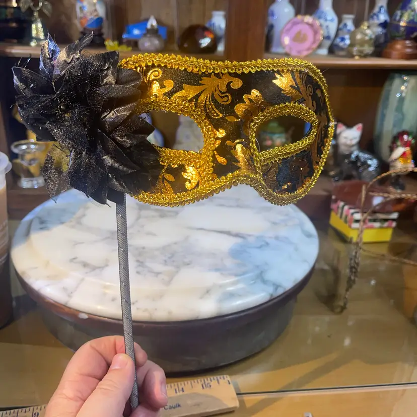 Mardis Gras Mask On Stick Masquerade