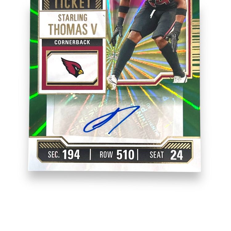 2023 Panini Contenders Starling Thomas V RC Opening Kickoff Rookie Ticket Auto