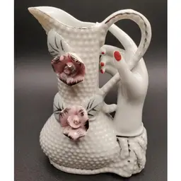 Antique Empress Effects Porcelain Mini Pitcher w/ Hand
