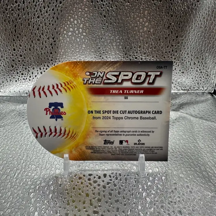 Trea Turner 2024 Topps Chrome on The Spot Auto /50 Philadelphia Phillies