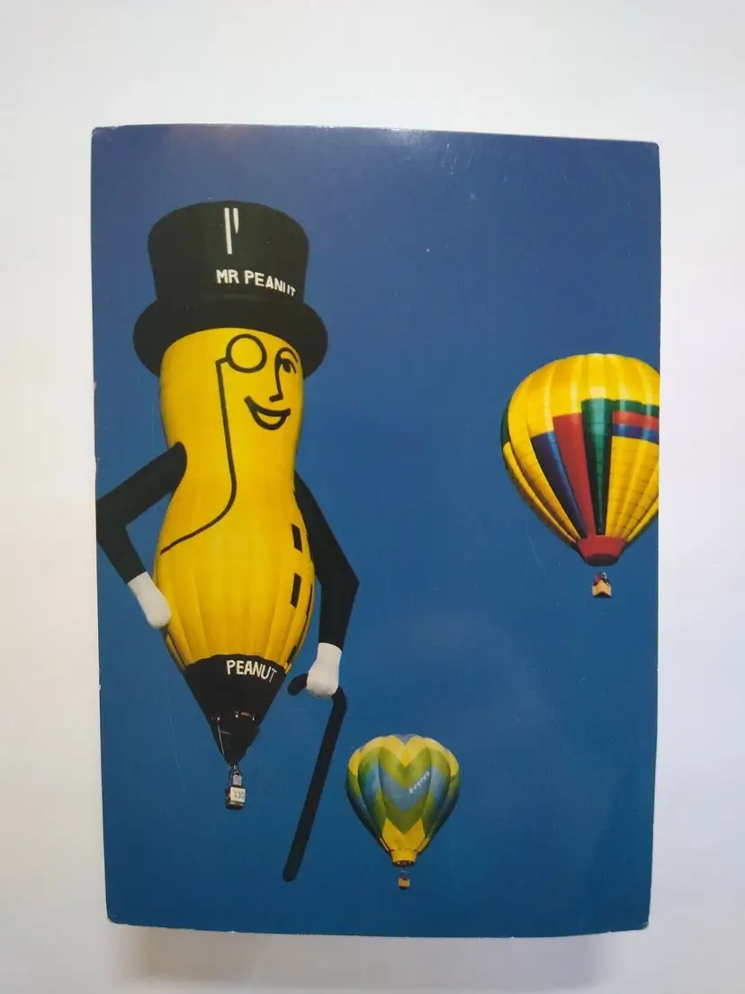 Mr Peanut Postcard Original Planters Peanuts Hot Air Balloon RJ Reynolds Unused