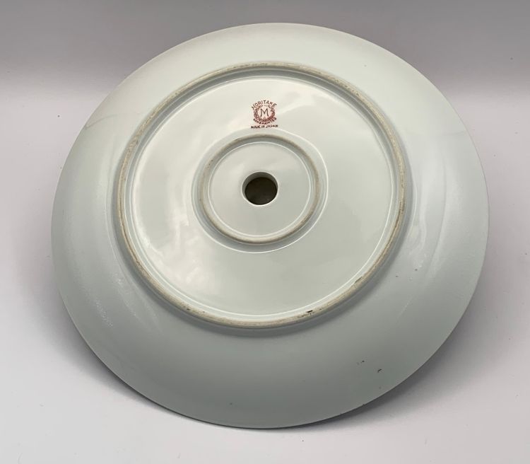 VTG Noritake Morimura Porcelain Tid Bit Bon Bon 1930s Serving Plate With Center Handle. Hand Painted Floral