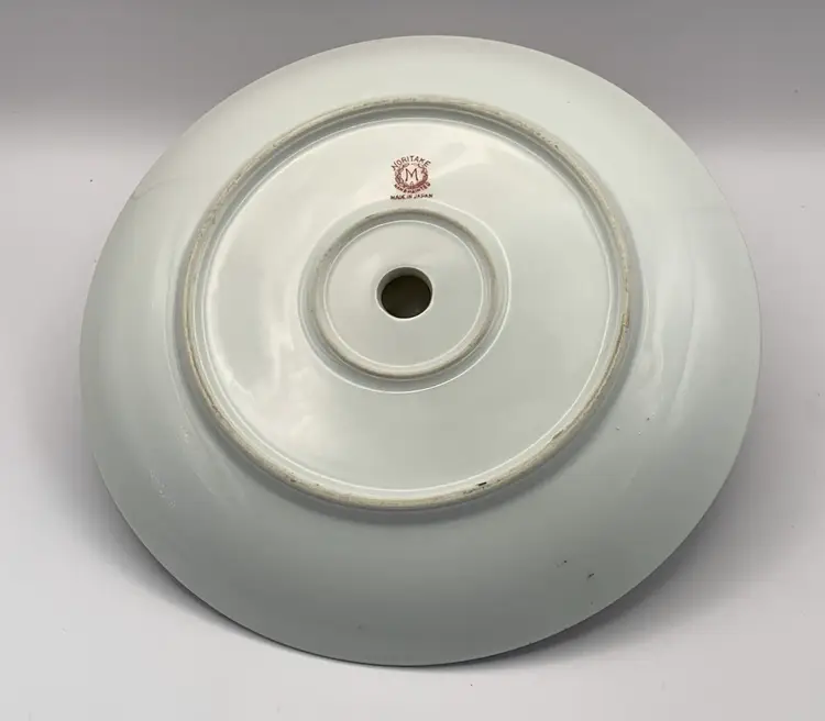 VTG Noritake Morimura Porcelain Tid Bit Bon Bon 1930s Serving Plate With Center Handle. Hand Painted Floral