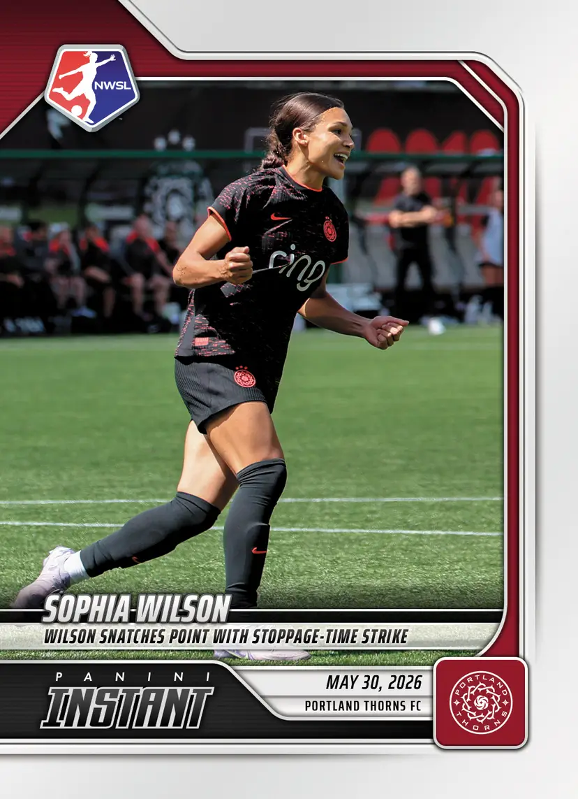 Sophia Wilson Soccer Card - 1 of 76 Made! - Stoppage-Time Equalizer - 2026 Panini Instant NWSL #83