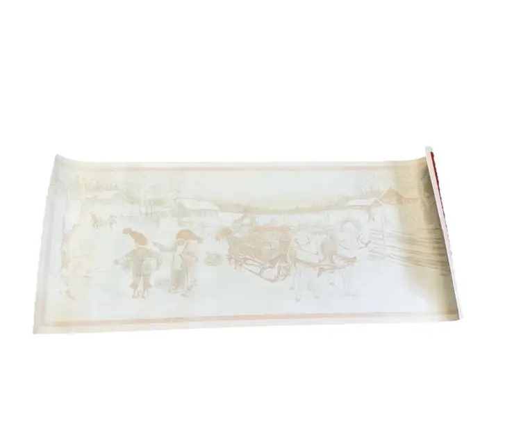 Curt Nystrom 1950s Sweden Folk Christmas Santa Sleigh Vintage Long Unframed Art Print Poster