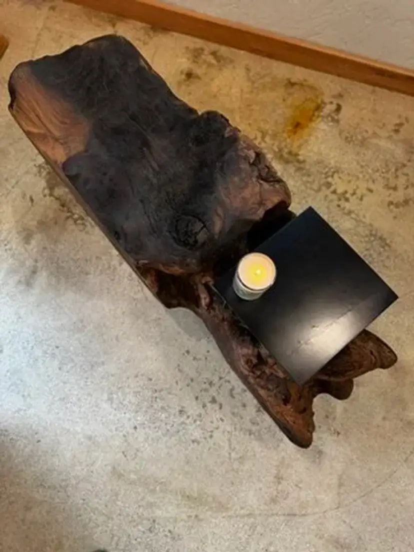 Walnut Blok Bench + Steel