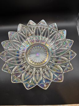 Federal Glass 'Petal' Pattern Iridescent Glass Serving Bowl