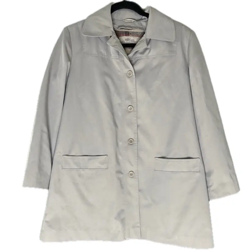 Womens Vintage Light Beige A-Line Jacket Sz 12P Cottagecore Minimalist FLAWED