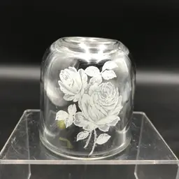 Vintage Clear Fairy Lamp TOP ONLY Decorated with White Roses