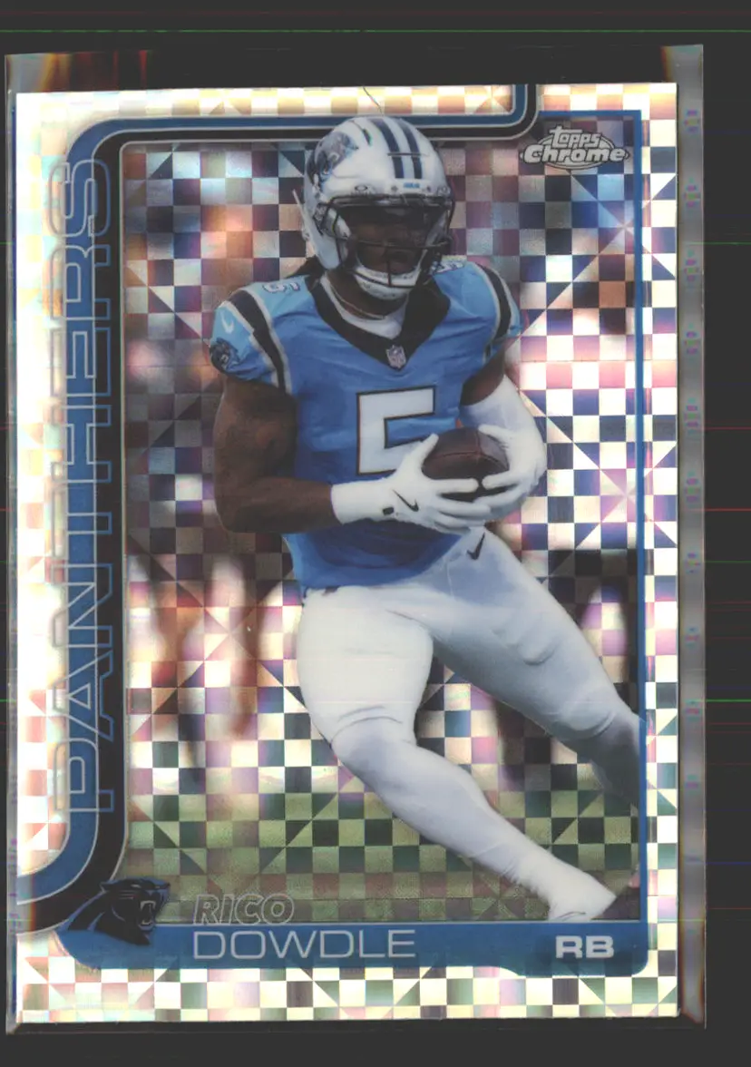 Rico Dowdle 2025 Topps Chrome X-Fractor #43 - (142) - Carolina Panthers