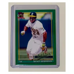 Rickey Henderson 1991 Topps Silver Pack Green /99 Oakland Athletics