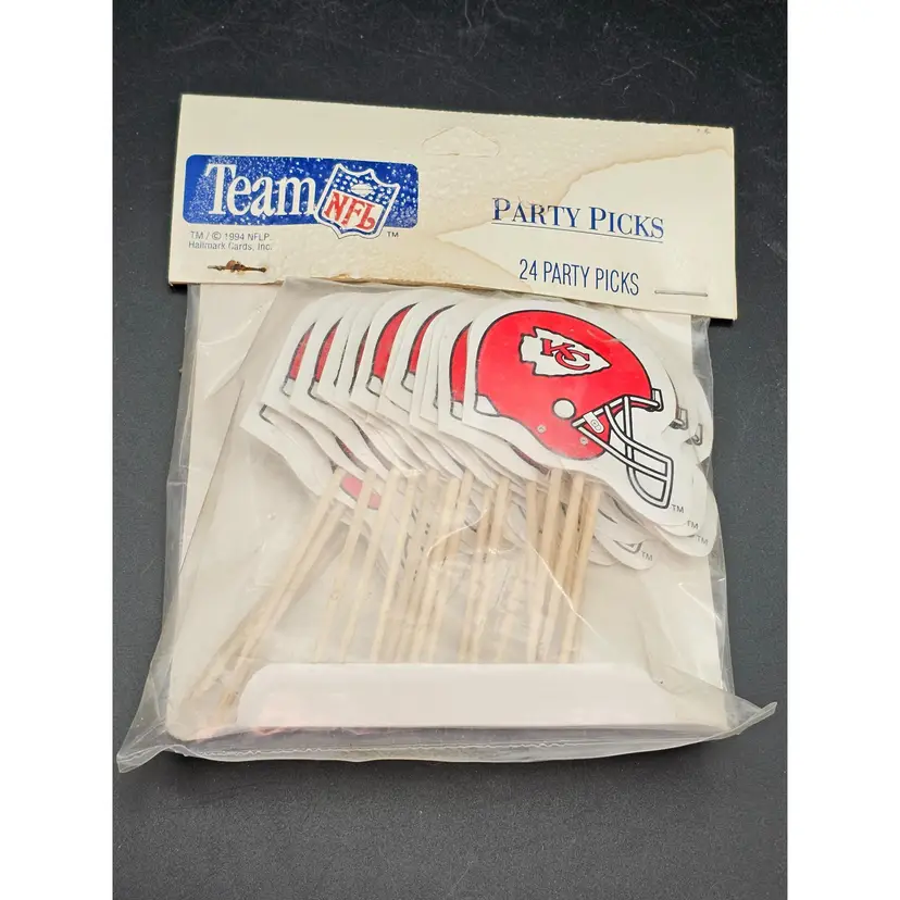 Vtg NOS Team NFL Party Picks 1994 Kansas City Chiefs Football Toothpicks