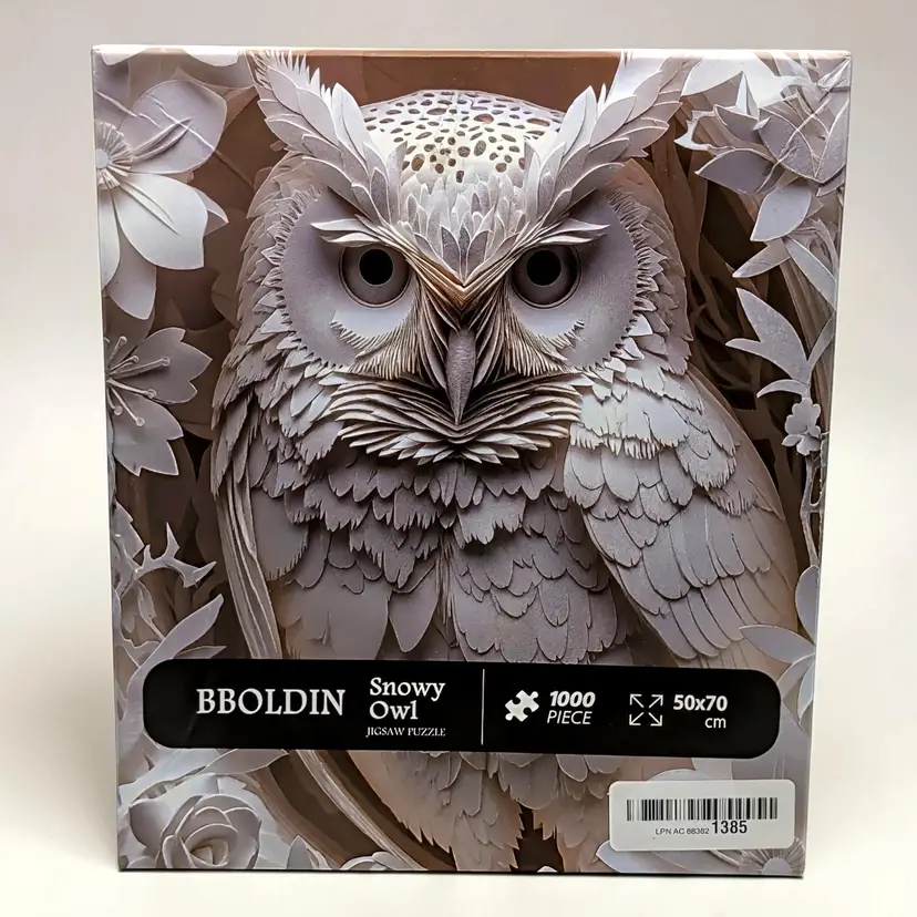 Snowy Owl 3D Paper Cut Design Image Puzzle 1000 Pieces 27.5 x 19.7in Brand New