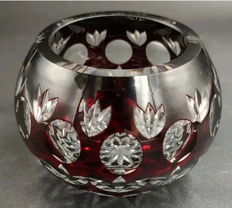 Vtg Godinger Dynasty Ruby Glass Votive Holder