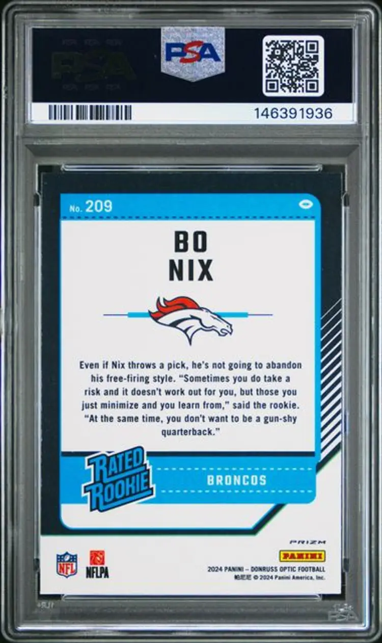 2024 PANINI DONRUSS OPTIC 209 BO NIX HOLO PSA 10