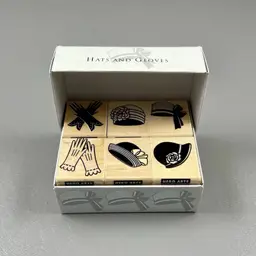 Hero Arts Set Of 6 Hats And Gloves 1”x1.25” Wood Mounted Rubber Stamps 2002