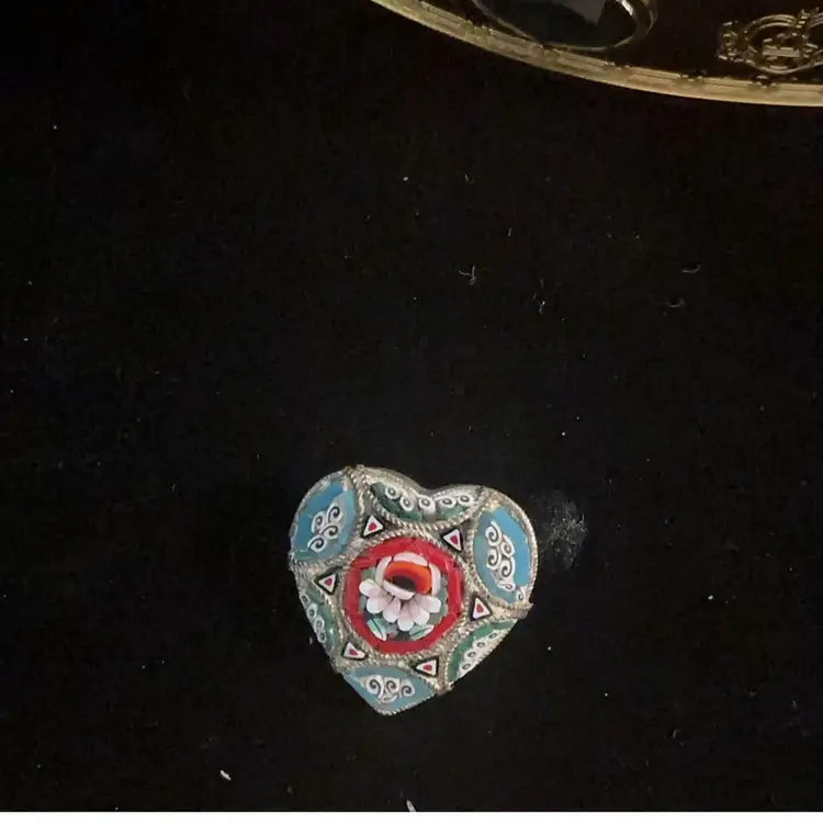 Vintage Micro Mosaic Heart Brooch