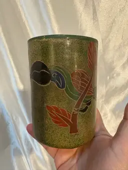 Pottery Vase Bird Design