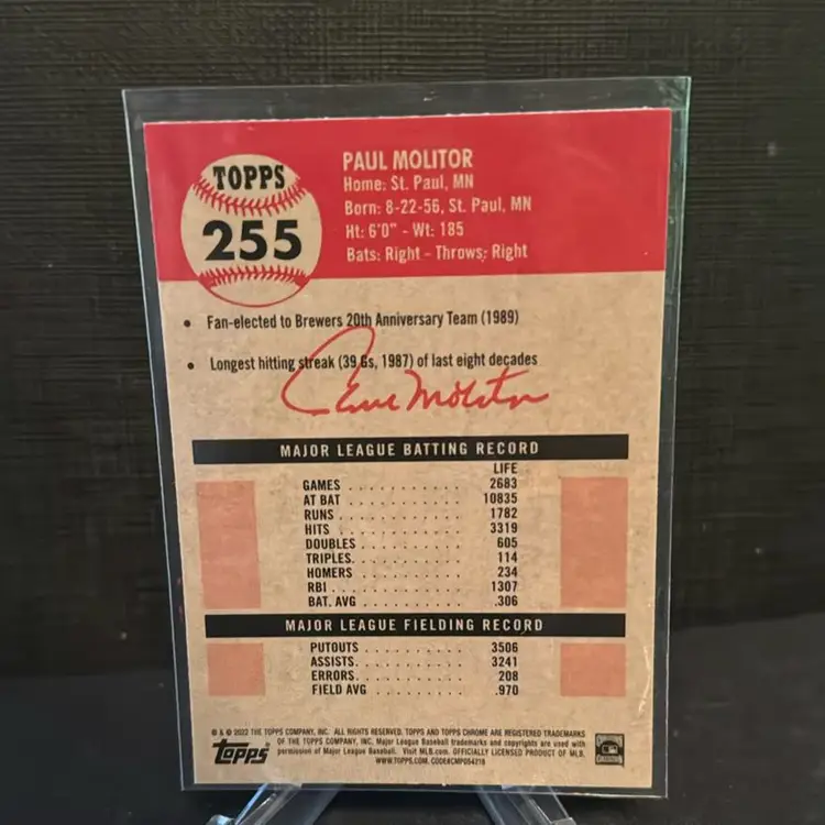 Paul Molitor Prism 2022 Platinum Milwaukee Brewers