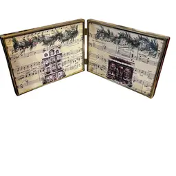 024 Vintage Brass Double Frame Up Cycled Holiday Christmas Decor