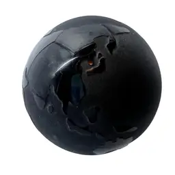 07 Silvestri Vintage Black Glass Globe Paperweight 3”