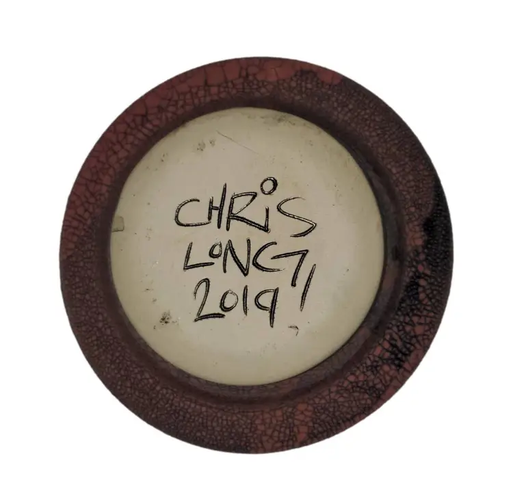 Pottery Incense Holder Signed Chris Long