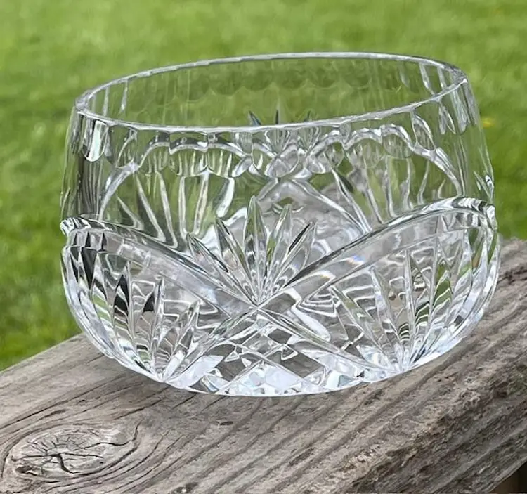 Clear Cut Glass Candy Dish